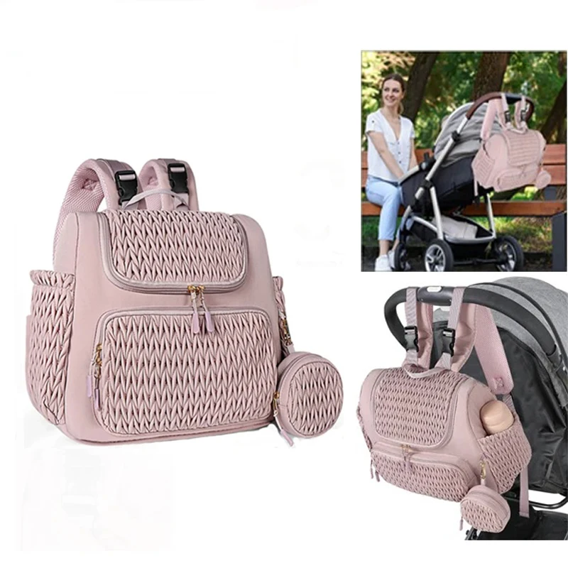

Mommy Bag Large Capacity Stroller Organizer with Insulated Pocket Outdoor Travel Baby Diaper Bag with Changing Pad Baby Item