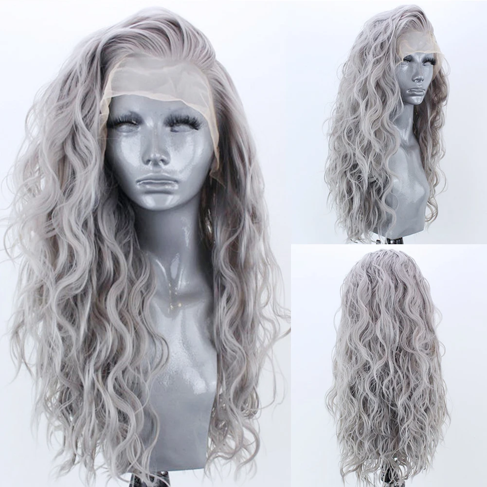 AIMEYA 13*4 Synthetische Spitze Front Perücken für Frauen Weiß Blonde Spitze Perücke Hitzebeständige Faser Natürlichen Haaransatz Cosplay party Perücken