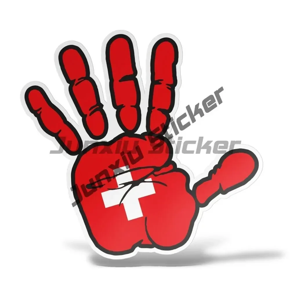 Swiss Car Sticker 10cm Reflective-Silver Flag Decal