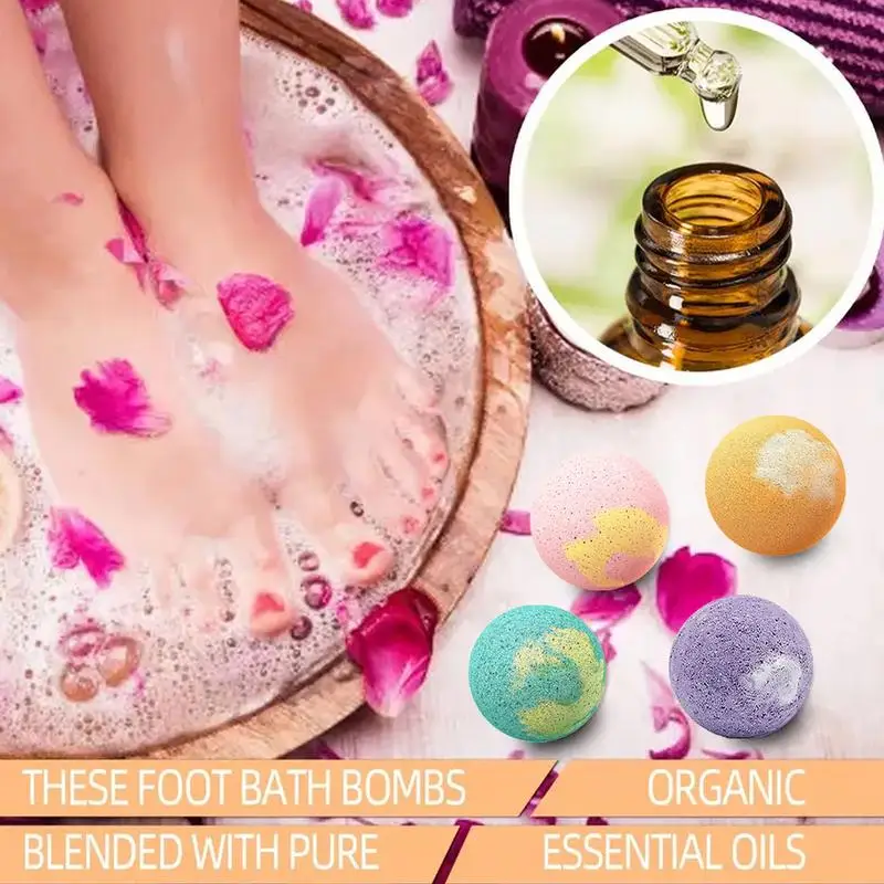 6pcs Herbal Essential Oil Bubble Bath Ball Bombs Flowers Scent Body Bathing Foot Spa Bomb Handmade Natural Bath Bathing Spa