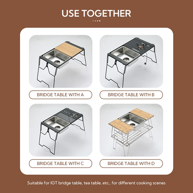 CAMPINGMOON CK-26 IGT وحدة واحدة بالوعة 304 الفولاذ المقاوم للصدأ متعددة الوظائف غسل الصحون بالوعة حوض تخزين المياه للتخييم في الهواء الطلق #4