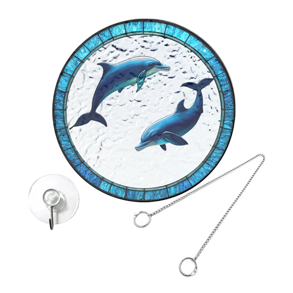 

Dolphin Acrylic Suncatcher Pendant Stained Window Hanging Decor for Home Wall Interior Decoration Idea