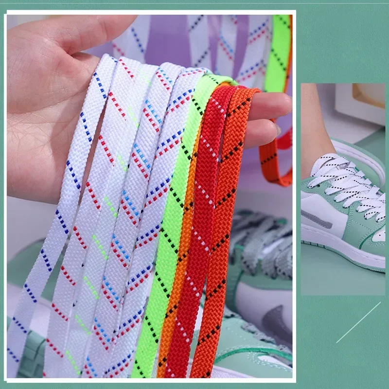 Classic Shoelaces for Sneakers Flat Mixed-colors Shoe laces AF1/AJ Shoelace Elastic Laces Shoes 100/120/140CM Strings 1Pair image 4