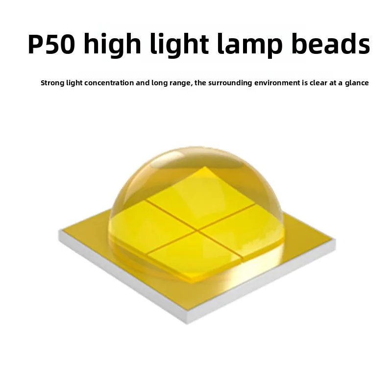 P50 High Power Strong Light Outdoor Waterproof USB Charging Long Battery Life Display Zoom LED Flashlight Portable Durable