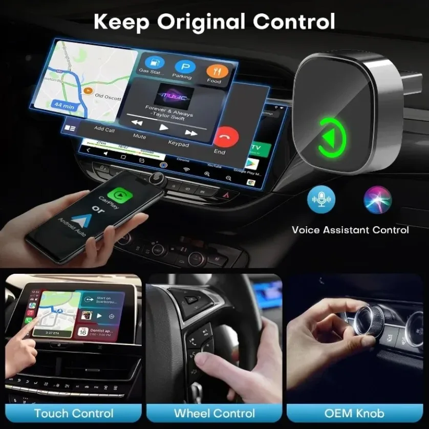 دونجل CarPlay اللاسلكي محول تلقائي Android 2in1 أنظمة السيارة الذكية AI صندوق ذكي للسيارة مع CarPlay السلكي #2