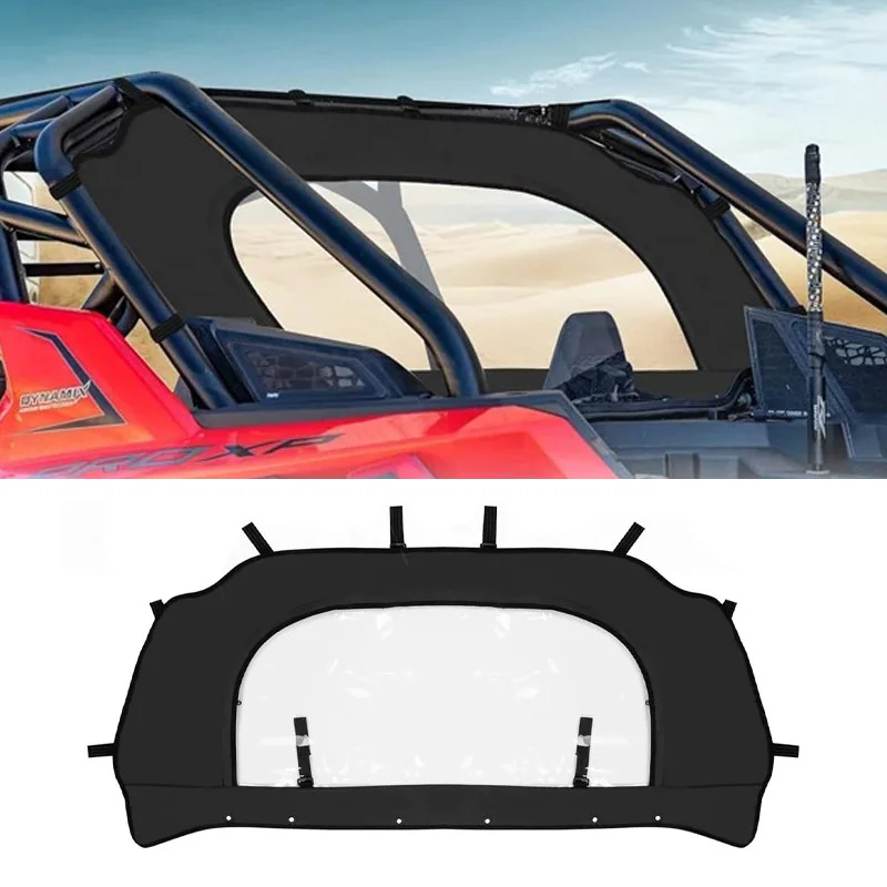 

UTV Black Rear Soft Windshield For Polaris RZR PRO XP /RZR Turbo R 2020 2021 2022 2023 2024 Dustproof Rear Window