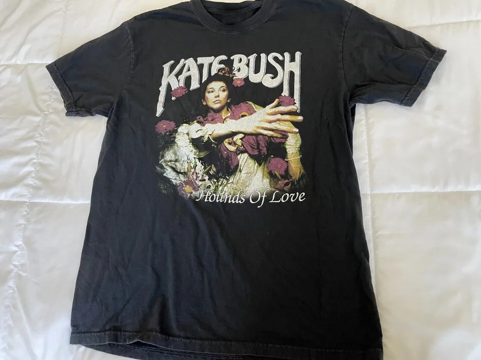 Vintage Kate Bush Hounds of Love Short Sleeve Tee Shirts For Adult Black HRN155