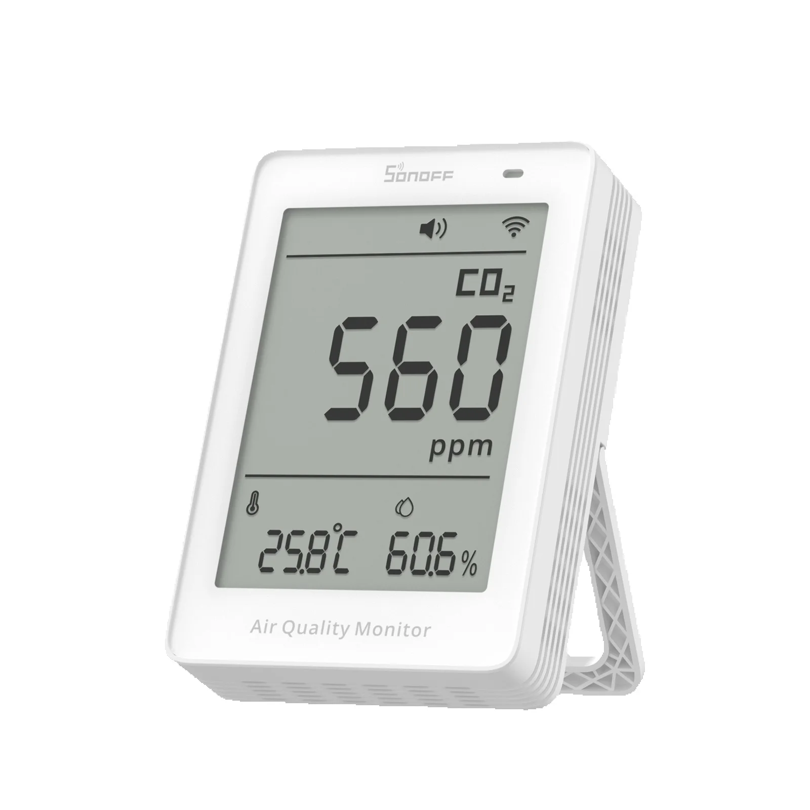 SONOFF SAWF-08P AirGuard CO2 Matter Over WiFi Monitor Jakości Powietrza z WiFi, Miernik Temperatury i Wilgotności, Alarm Dźwiękowy i Wizualny, Dane Historyczne — 2