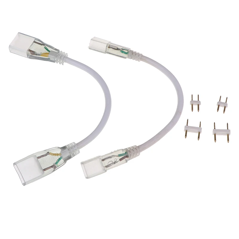 New 1 Set 2pin Led Corner Connector Straight Connector 110V 220V Middle Double Connectors RGB