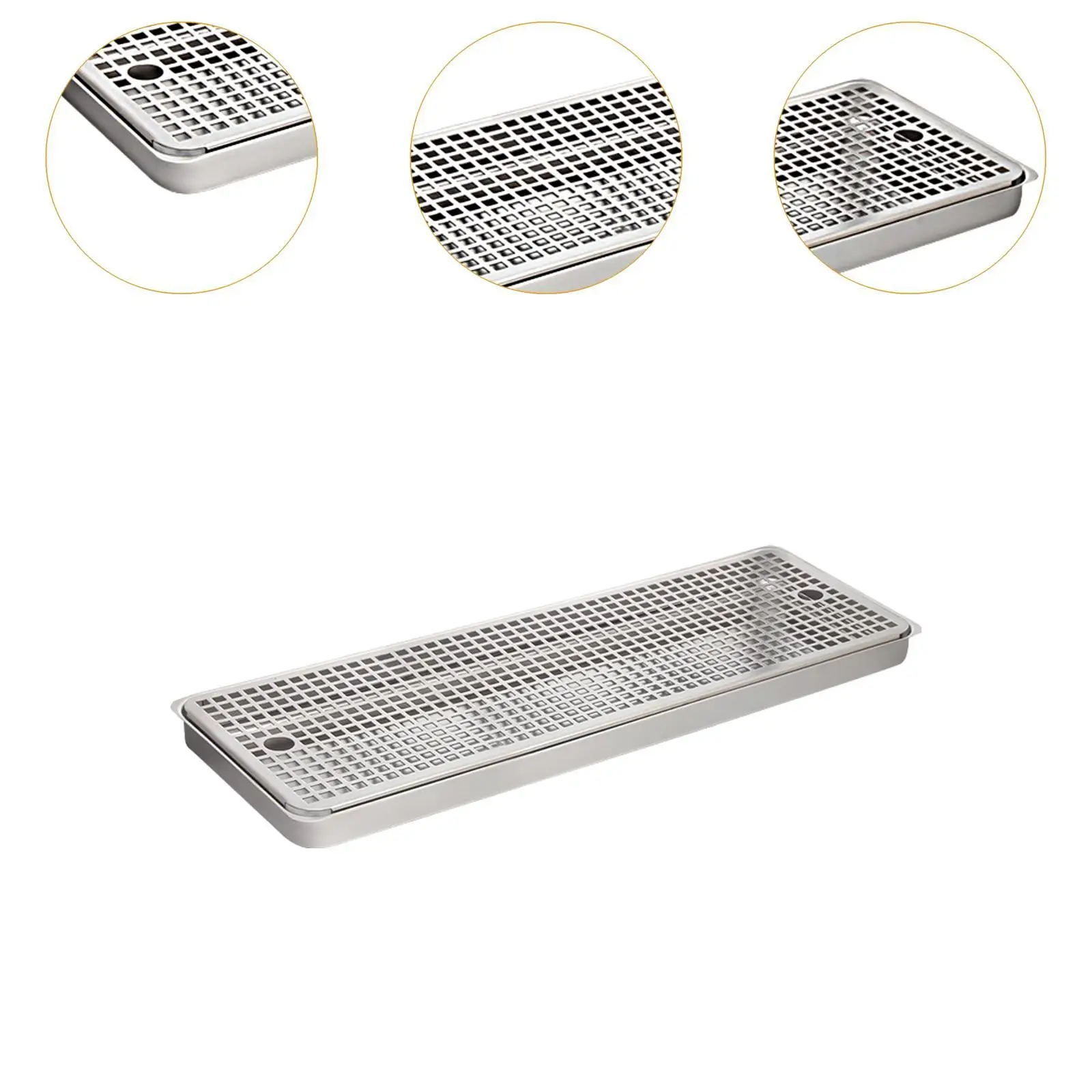 Keg Drip Tray Stainless Steel Rectangle Surface Mount Pan for Kitchen Coffee Shop Home Bars Use