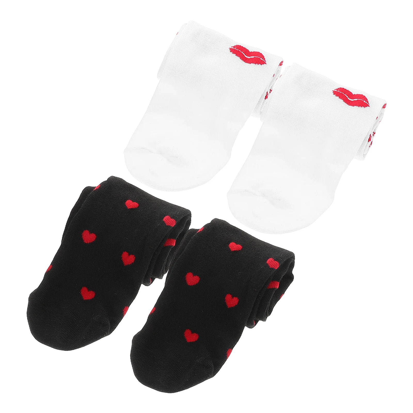 

Valentine's Day Stockings 2 Pairs Love Heart Socks Women Knee Fashion Romantic Thigh Wear Special Occasions Valentine Party