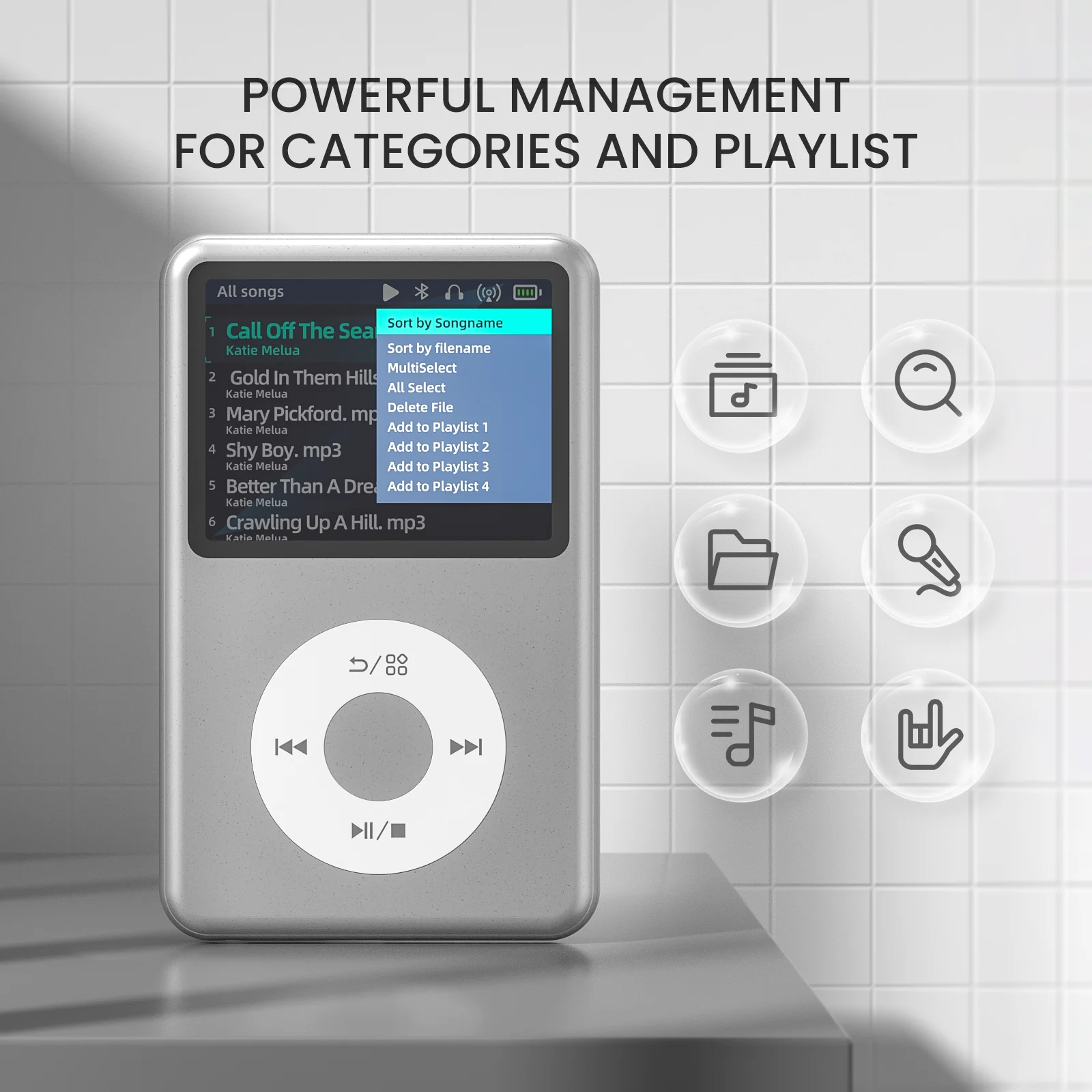 مشغل MP3 من Lecteur، بلوتوث، مشغل موسيقى HiFi Dap مع راديو، فيديو، مسموع، مشغل MP3 الإنجليزي Walkman #3