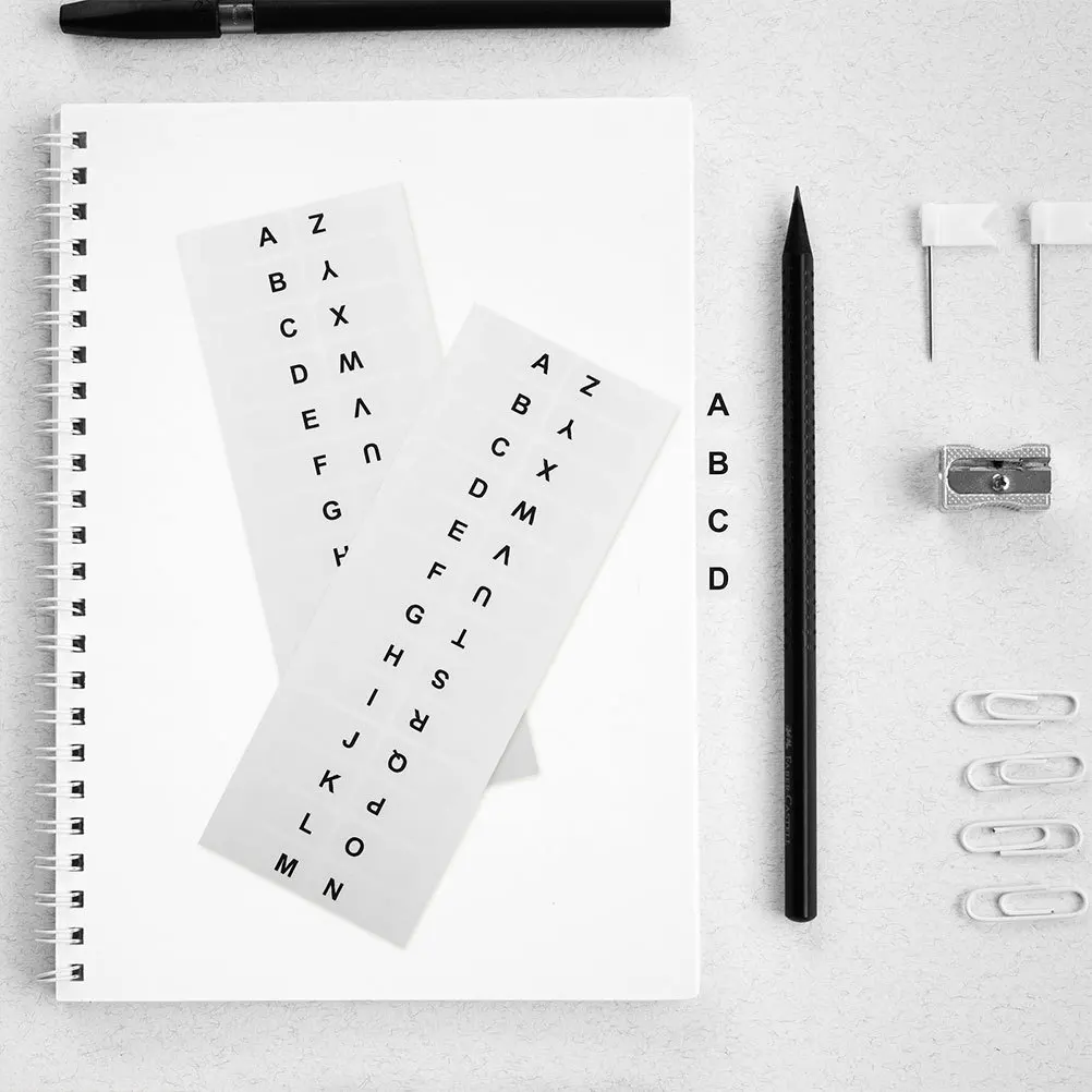 

10 Sheets White Alphabetical Index Tabs Writable Adhesive Page Markers for Books Files Documents Quick Reference Organization