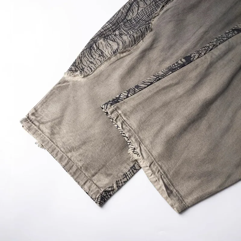 HKSH Herbst Männer Flut Punk Amerikanischen High Street Unregelmäßigen Zerrissene Patchwork Nische Design Casual Hosen Dark Chic Ins Splice HK15279
