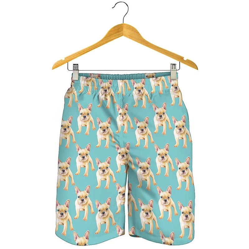 Short imprimé chien animal 3D pour hommes, vêtements de rue décontractés, pantalons courts, motif de dessin animé, maillot de bain d'été à séchage rapide, vacances, en-ly