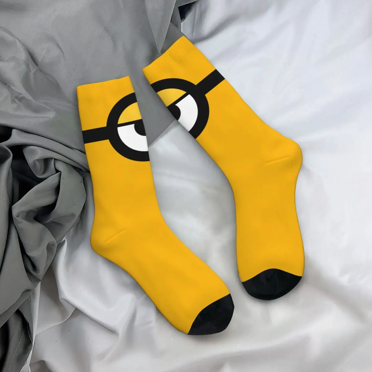 Kaus kaki Minion pria, kaus kaki kasual pria pola mulus Minions Despicable Me, Harajuku, kaus kaki kasual, imut, kompresi gila