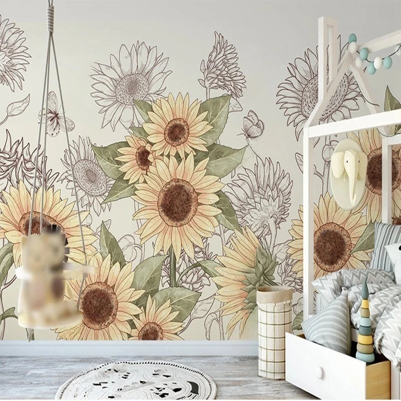 MU8565 Custom Photo Mural Oil Painted Graffiti Art Rose Flower Painting Wallpaper Home Decor Wall Covering Background 3D