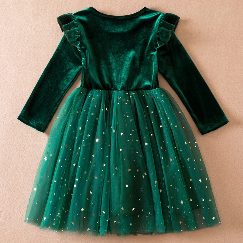 Red Christmas Costume for Kids GIrls Sequin Princess Birthday Dress for Long Sleeves Autumn Winter Dress New Year Party Clothes image 3