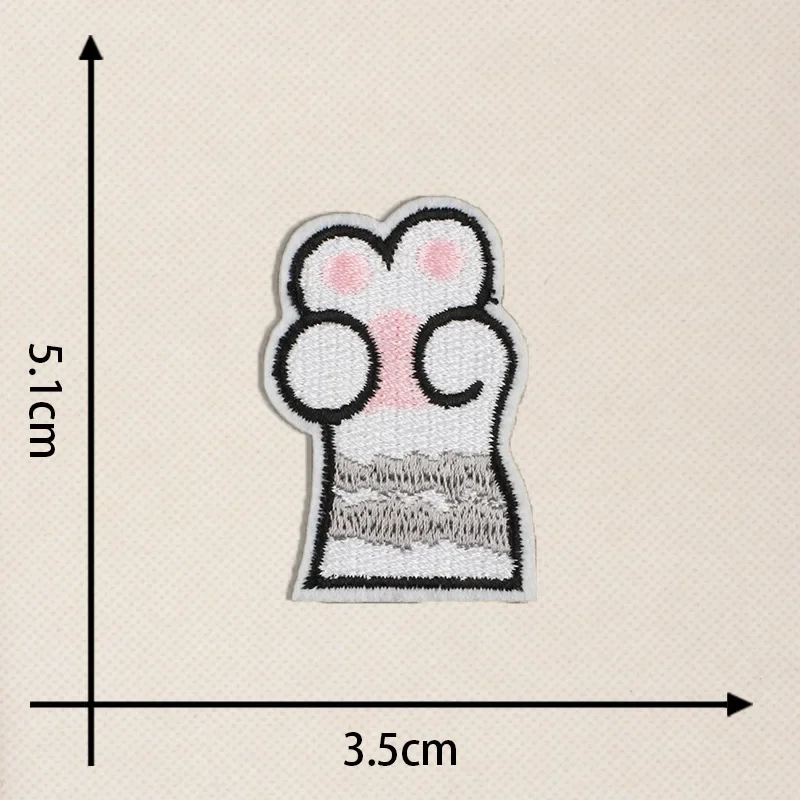 Śliczne zwierzę kot łapa haft pies łapa żelazko na plastry odzież dziecięca haft DIY naszywki termoprzylepne dla dzieci