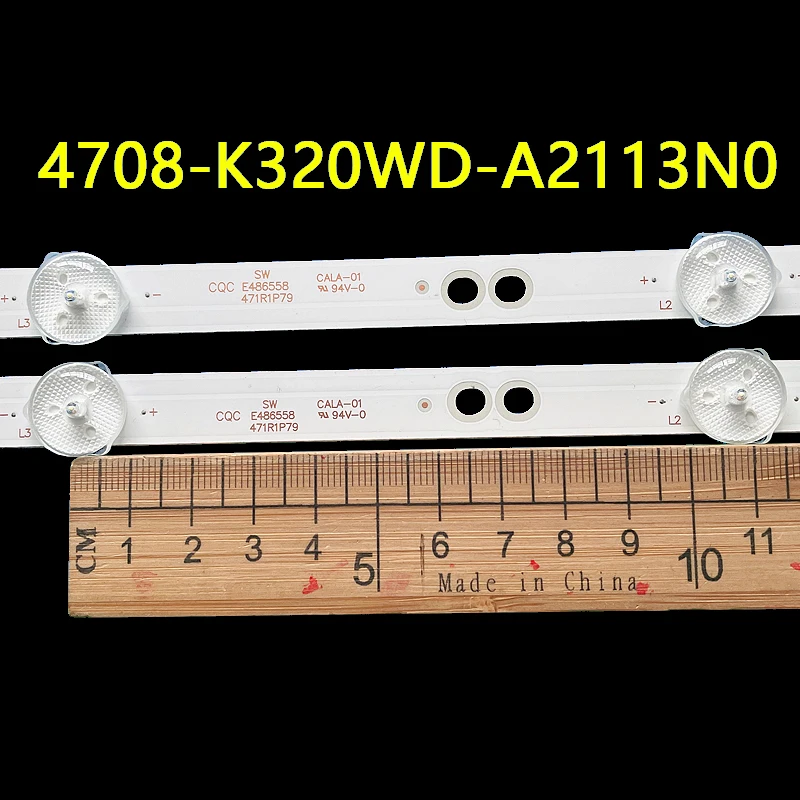 6Lamps K320WDX A2 4708-K320WD-A2113N01 Type A/B strip Light For 32PHS4062/60 32PHS4012/12  LED backlight strip