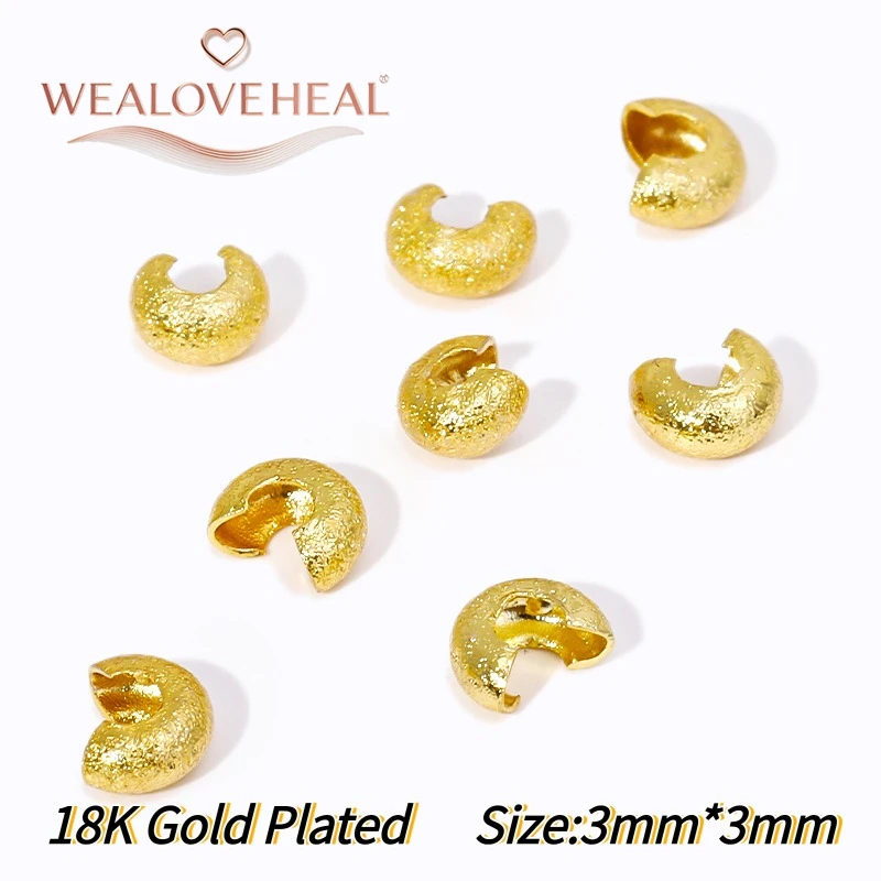 50/100 Stück 18K vergoldete Messing-C-Form-Klemmverschlüsse 3/4/5mm Halbmond-Klemmperlen Stopper DIY Schmuckherstellung Zubehör – Detail 34