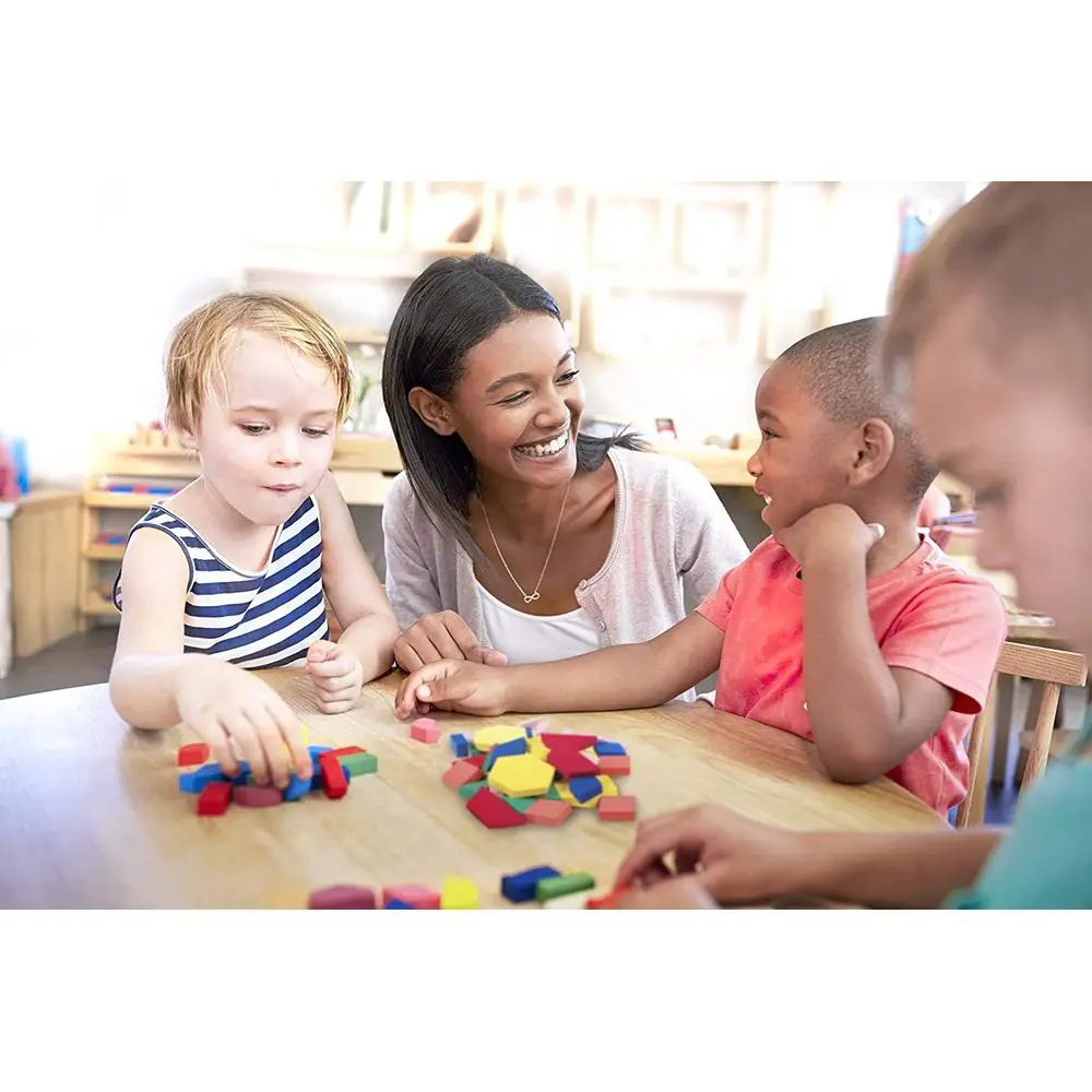 Blocchi con motivi educativi: set da 1,250 pezzi per bambini, Montessori, apprendimento geometrico, riconoscimento della forma e della simmetria