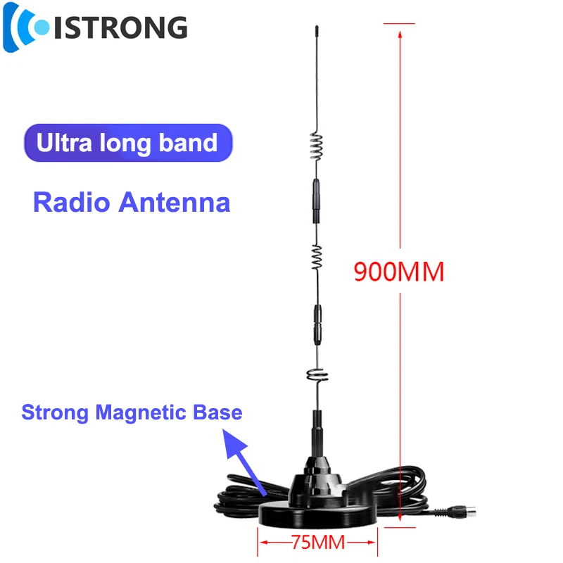 

Уличная полнодиапазонная радиоантенна с сильным магнитным основанием, усилитель сигнала короткой/средней волны/FM, усилитель мощности для дома и автомобиля, 5 м