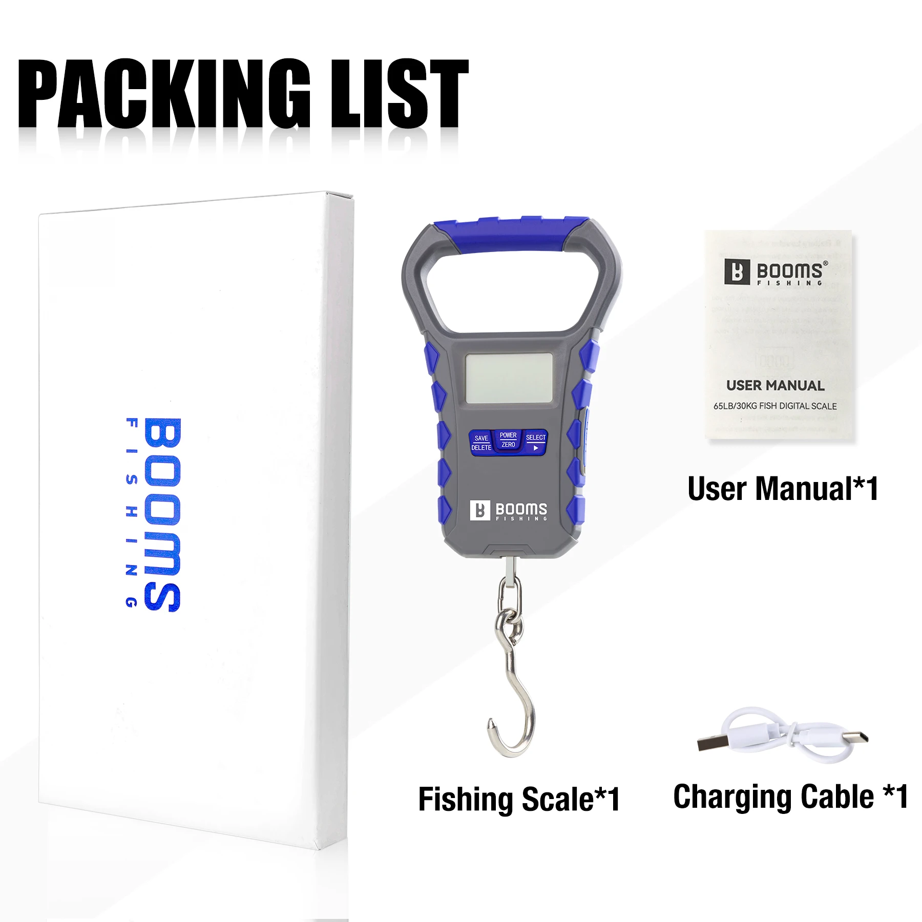 Boomsfishing XW50 Báscula de pesca digital con carga USB y mango - imagen 2