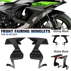 2024 Motorcycle Front Wing Spoiler For KAWASAKI ZX-6R ZX 6R ZX6R Frontal Naked Downforce Front Wheel Fender Winglet Fairing Kit