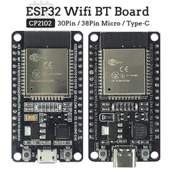 Placa de desarrollo de módulo Bluetooth WIFI 2,4G, 30 Pines, 38 Pines, Micro tipo C, ESP-32, consumo de energía ultrabajo, doble núcleo, CP2102, ESP32