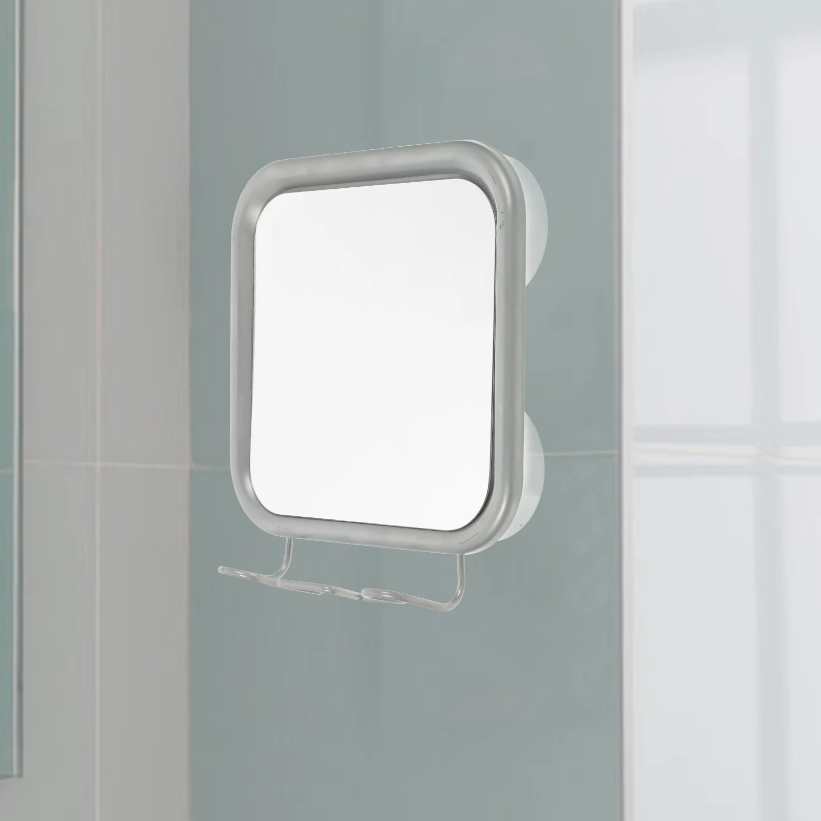 

Vanity Mirror Suction Cup Hook Makeup Shaving Silver for Shower Fogless Hanging Anti Bathroom