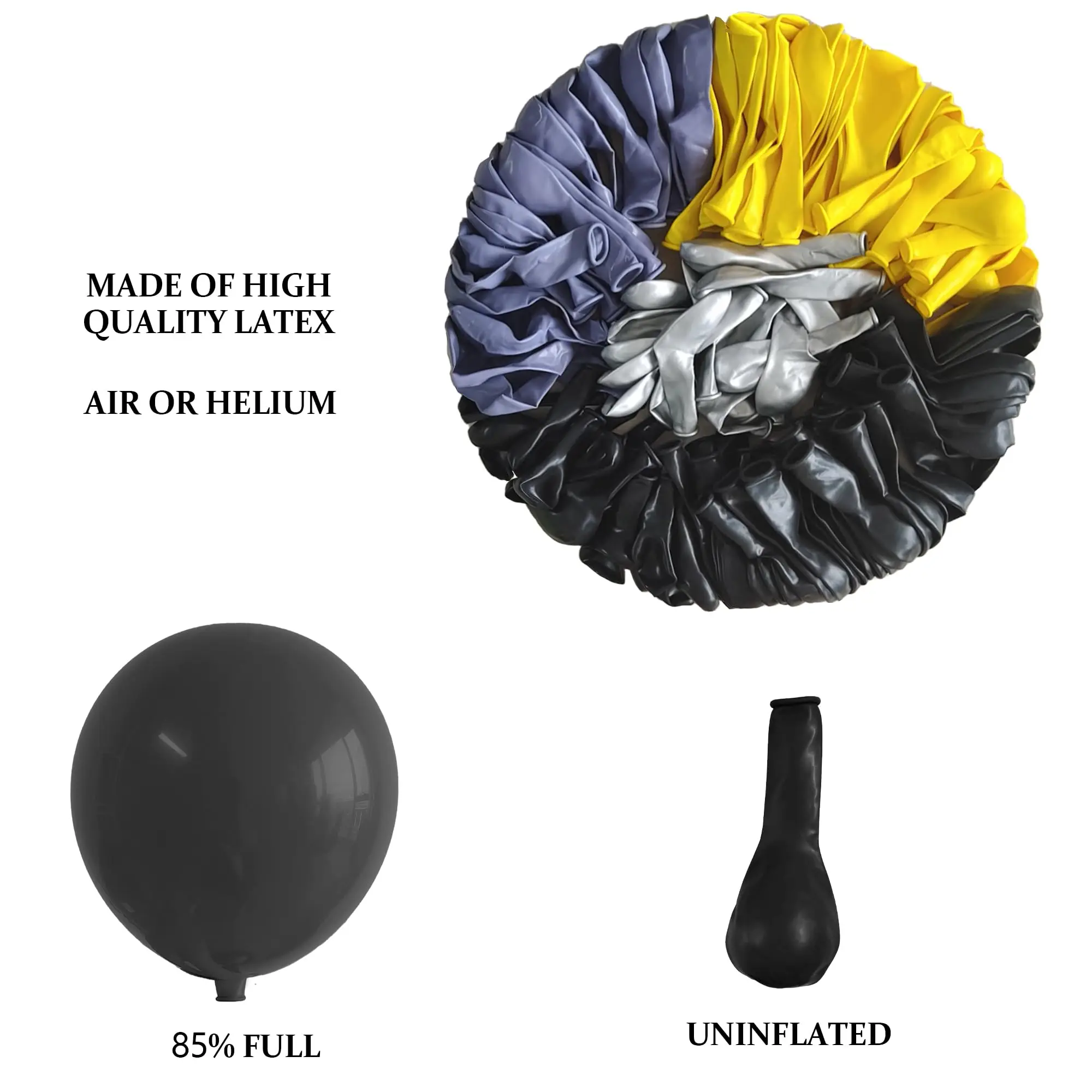 166Pcs Balloon Garland Arch Kit Yellow Black Balloon For Bat Inspired Hero Theme Birthday Halloween Party Decorations Supplies - Image 4