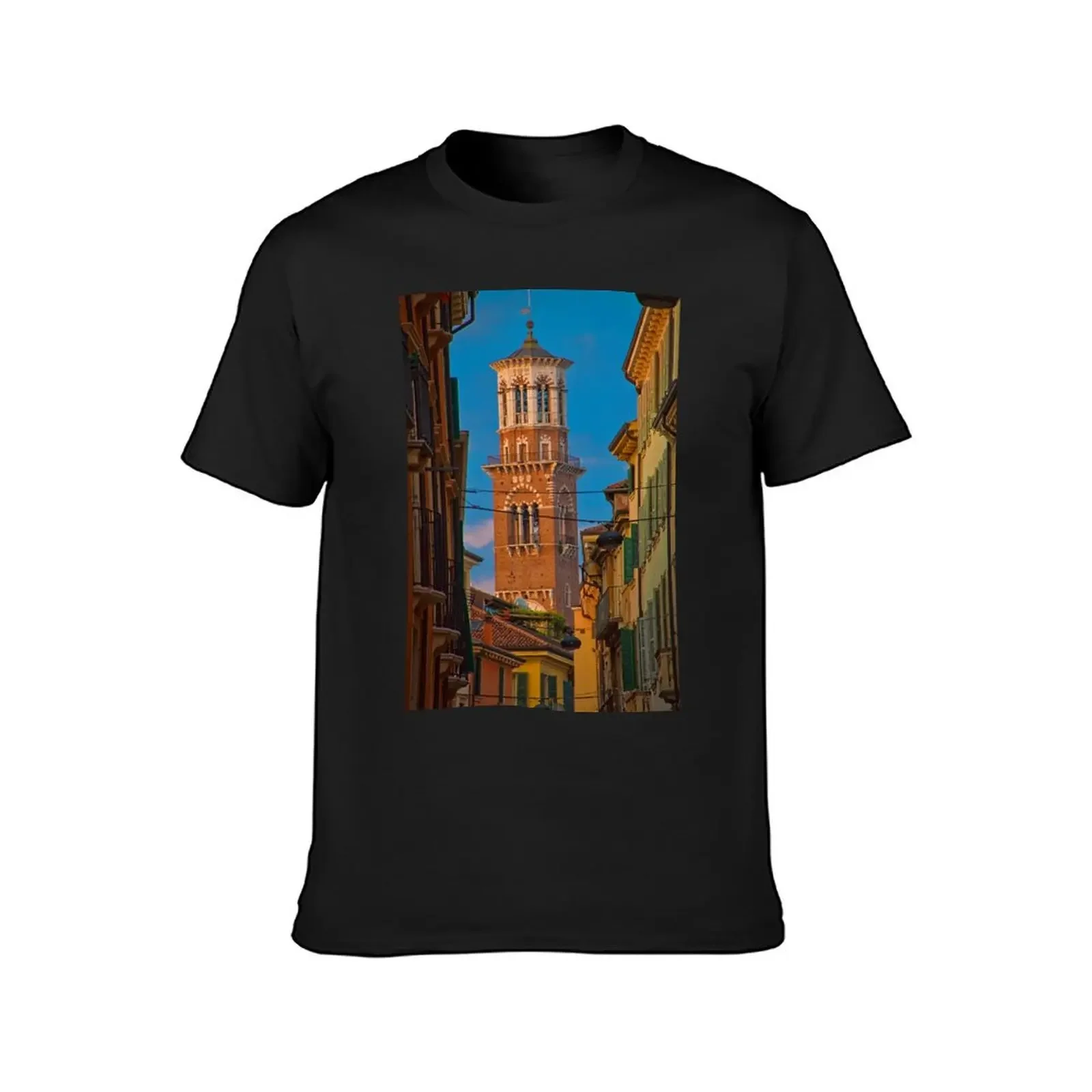 Italy. Verona. Torre dei Lamberti. T-Shirt custom shirt sweat mens champion t shirts