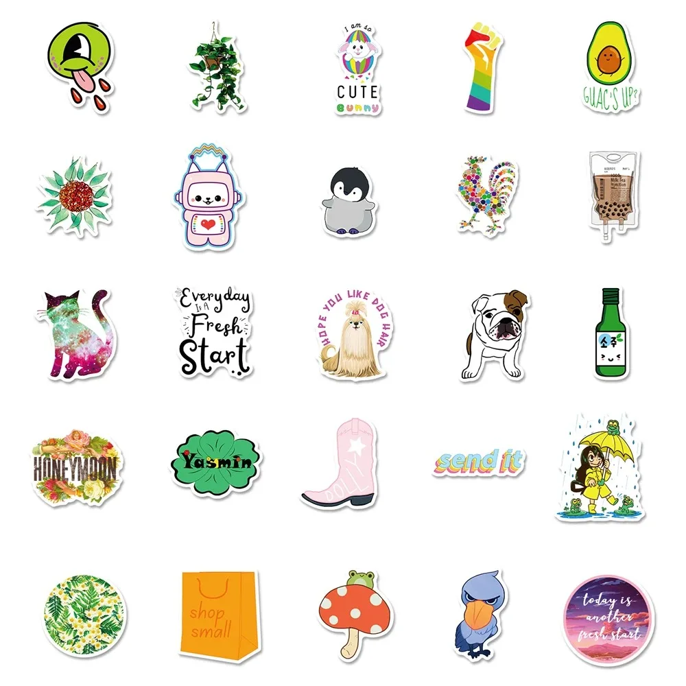 50PCS Cartoon Kawaii Cute Adorable Pet Sticker Kids Toy Graffiti DIY Skateboard Laptop Luggage Ipad PVC Sticker