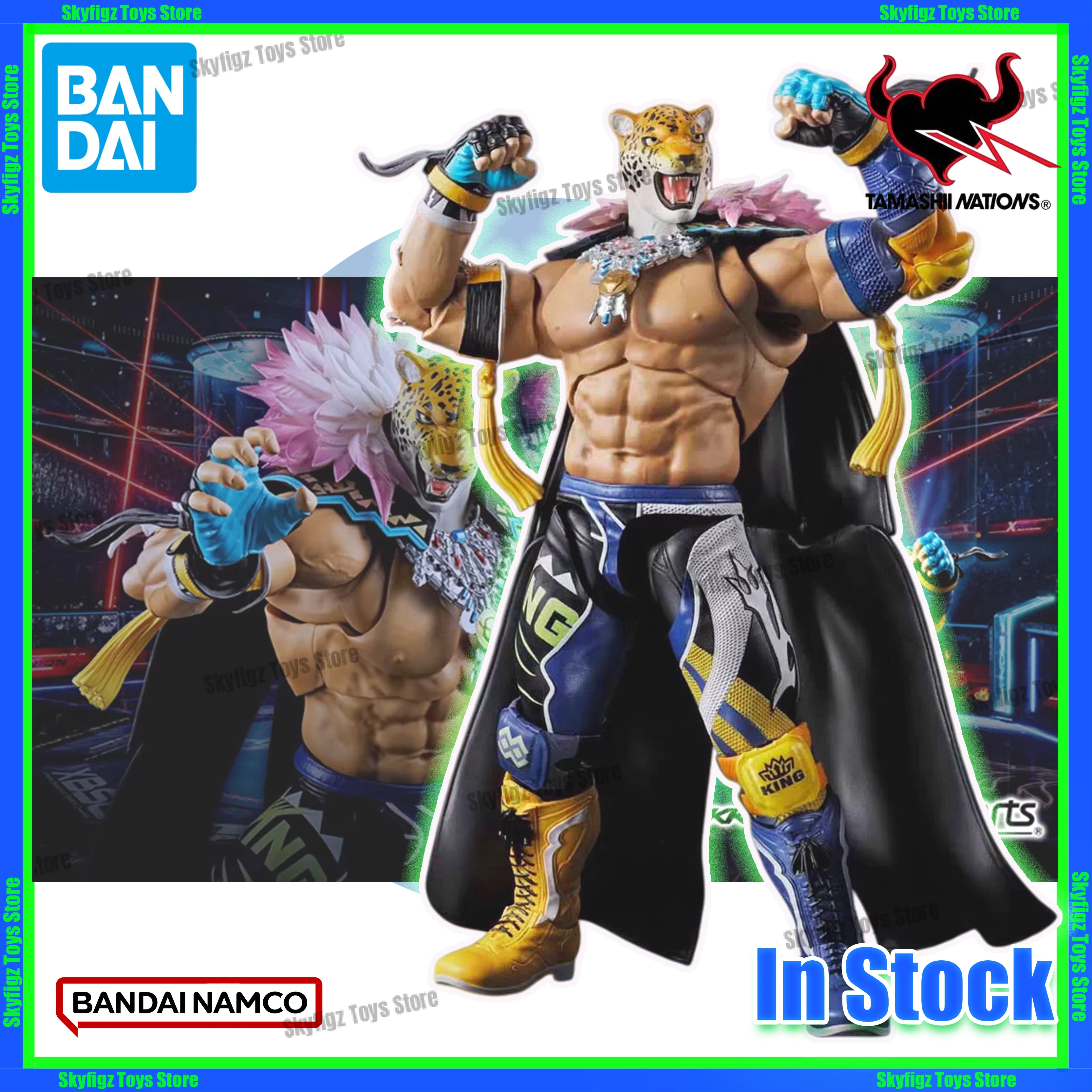 

В наличии: Коллекционная подвижная фигурка Bandai SHF TEKKEN8 KING Leopard King, готовая к отправке, подарок для коллекционеров.