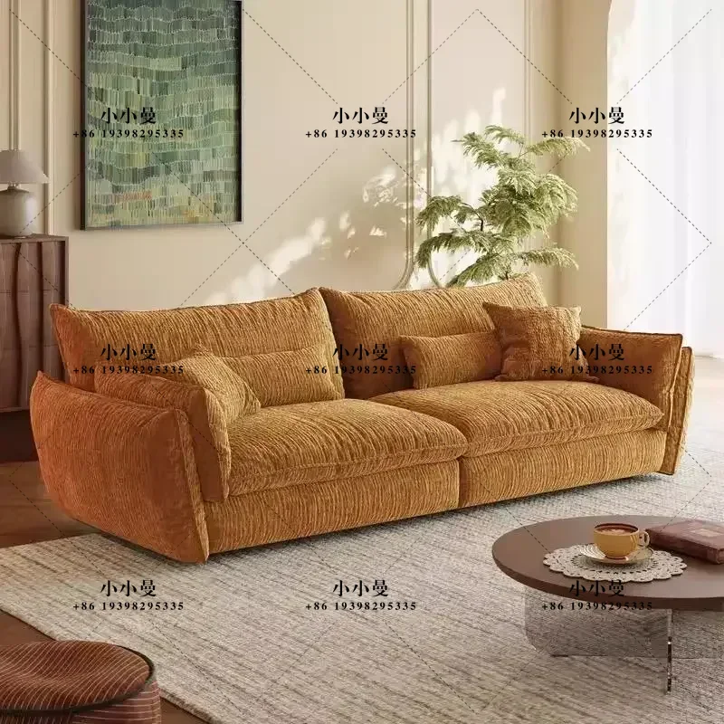 Removable and washable high-grade cotton and linen fabric French retro sofa