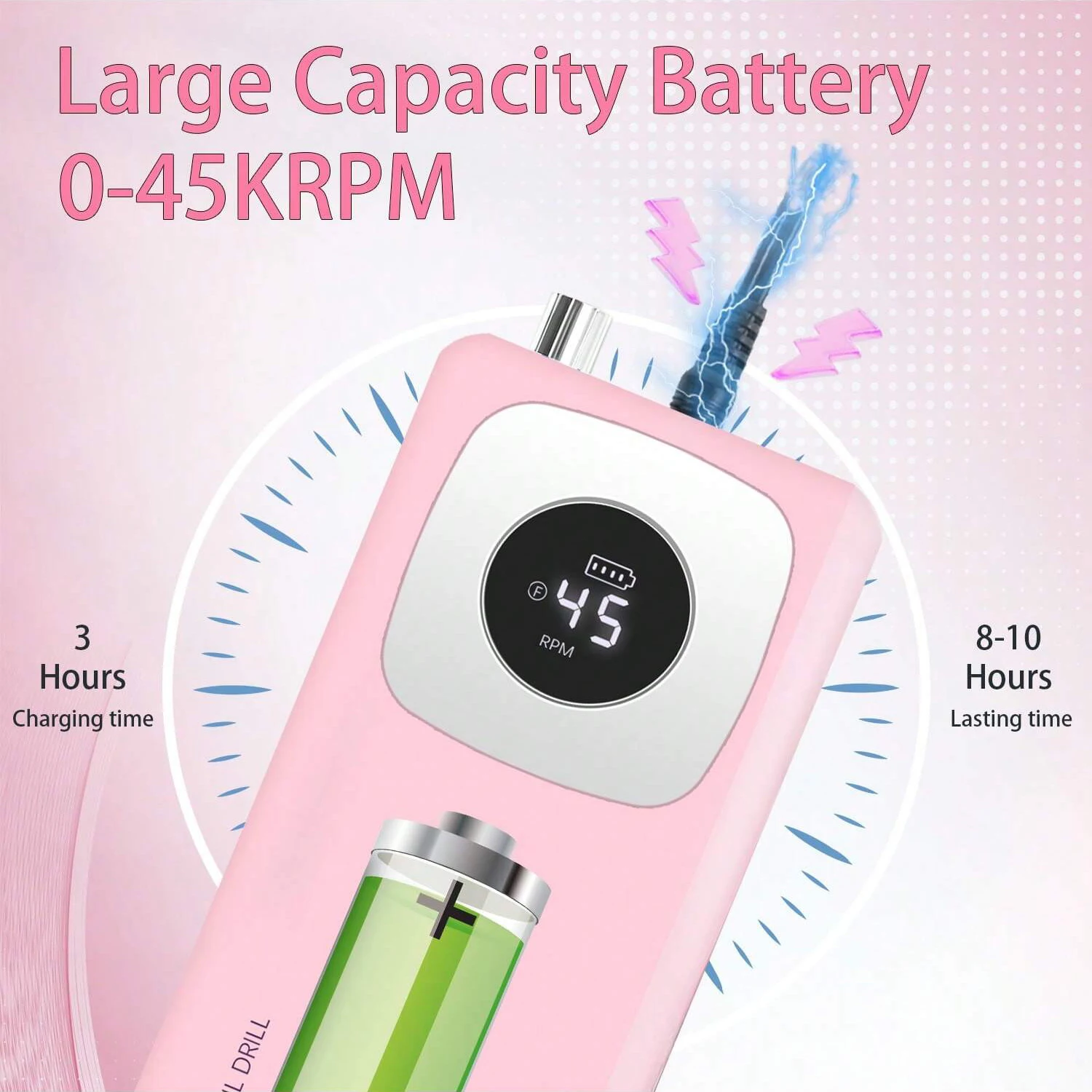 Perceuse à ongles professionnelle 45000 tr/min, outils pour enlever le vernis Gel, lime à ongles Portable pour les ongles en Gel acrylique, outils d'art des ongles