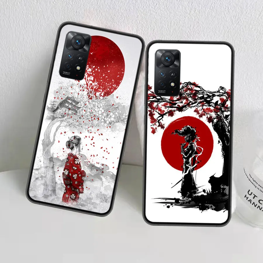 Hot Japanese Anime Samurai Phone Case For Redmi Note 13 Pro 5G Plus 12 12C 10 10A 10C 9 9A 9C 9T 8 8A K60 K70 Pro Xiaomi Cover 7