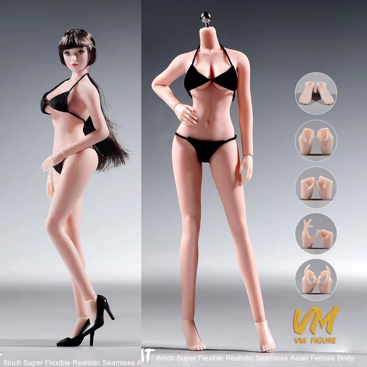 ANT T305 1/12 Super-Elastyczne Bezszwowe Ciało z Odpinanymi Stopami 6" Pale/Suntan Żołnierzka Figurka Akcji Lalka Zabawka