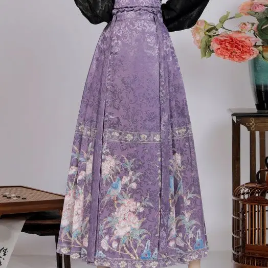 Original Hanfu Horse-face Skirt High End Jacquard Woven Fabric Women's Clothing Traditional Horse Face Skirt Spring Autumn view 2