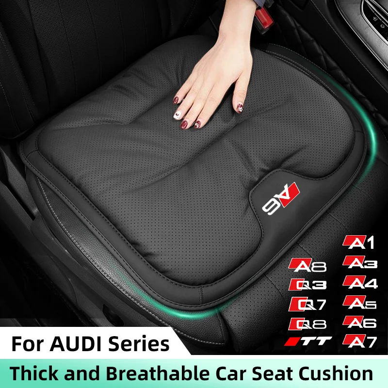 3D Leather Car Seat Cover For AUDI A1 A3 A4 A5 A6 A7 A8 Q3 Q7 Q8 TT Thicken Soft Auto Seat Cushion Anti Slip Chair Protector Pad