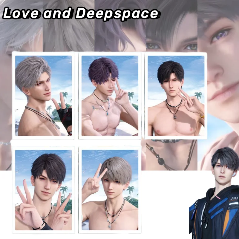 

Love and Deepspace Sylus Caleb Xavier 2D игровая периферия креативная мультяшная летняя серия коллекционная карта Polaroid подарок на праздник