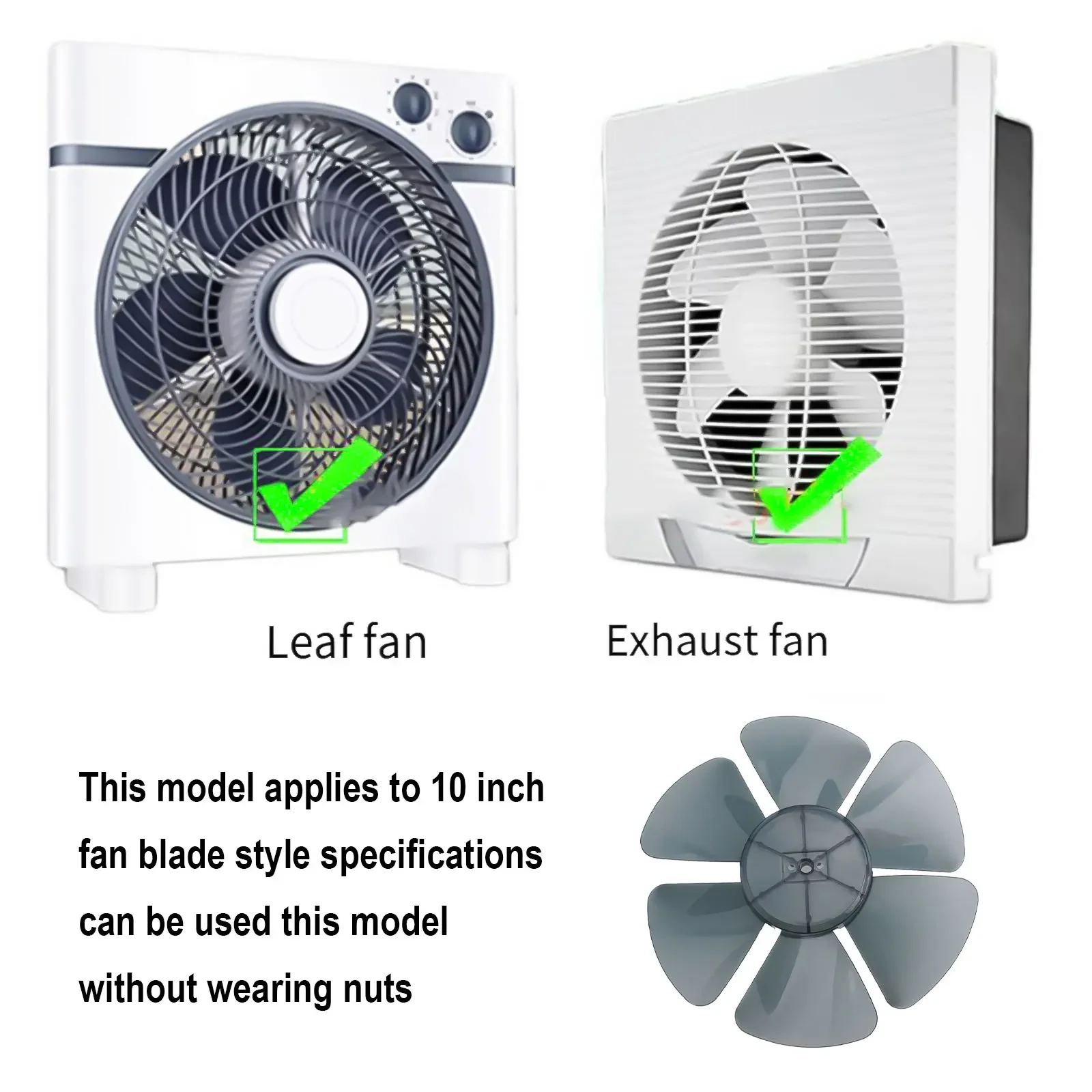 Pièces de rechange de lame de ventilateur en plastique, plastique PP, transparent, noir