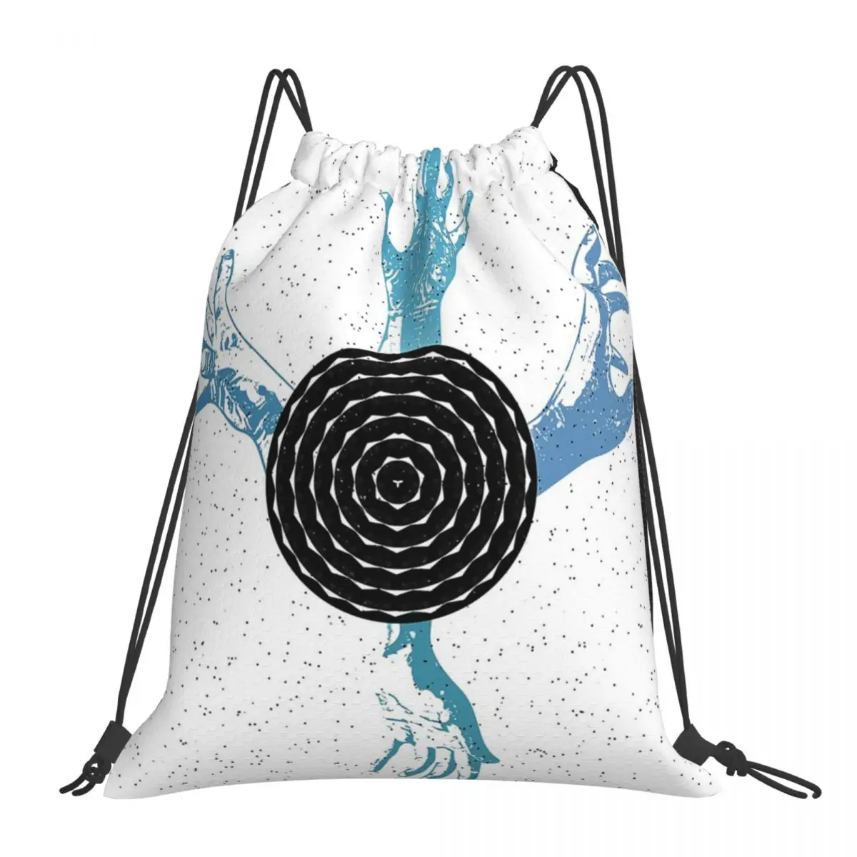 Black Hole Mandala Backpacks Casual Portable Drawstring Bags Drawstring Bundle Pocket Sports Bag Book Bags For Travel Students