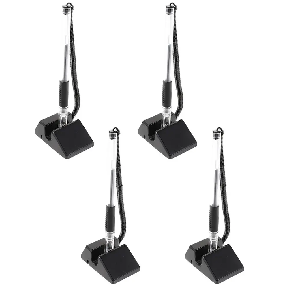 

4Pcs Counter Pen with Holder Smooth Writing Antitheft for Public Places Pen with Chain Security Pens for Check Writing