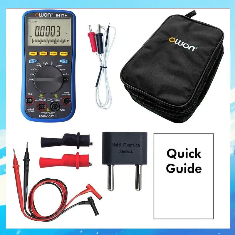 OWON B41T+ 4 1/2 Multifunction Digital Multimeter With Bluetooth True RMS Backlight Voltage And Current Test Meter Easy Install-