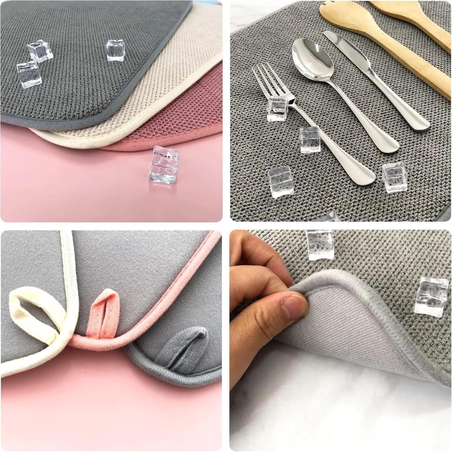 Kitchen Dish Drying Mat Absorbent Quick Dry Coffee Drain Pad Tableware Draining Pad Dinnerware Placemat Home Hotel Table Mat