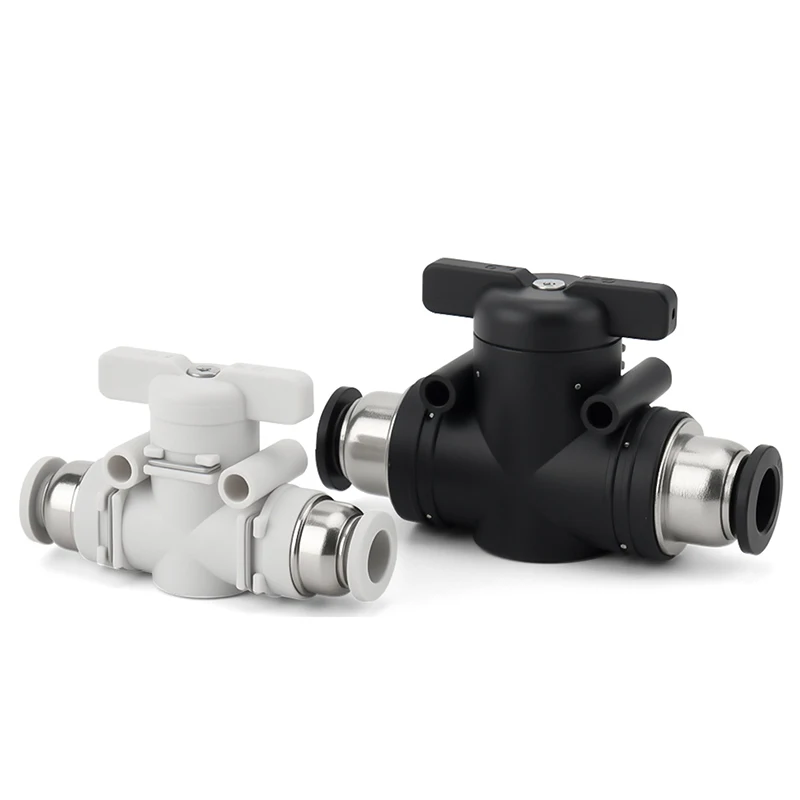 BUC BTC Series 4mm 6mm Pneumatic Push In Quick Joint Connector Hand Valve To Turn Switch Manual Ball Current-limiting