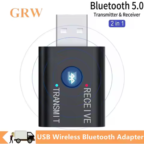 USB 블루투스 5.0 어댑터 2 in 1 블루투스 송신기 수신기 컴퓨터 노트북 용 오디오 블루투스 동글 무선 USB 어댑터