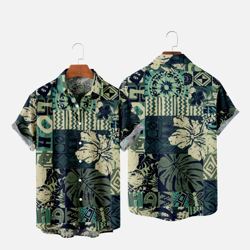 

Men's Fashion T-Shirts Hawaiian Tropical Camicias 3d Print Cozy Casual One Button Shirts Short Sleeve Beach Oversized Clothes 2